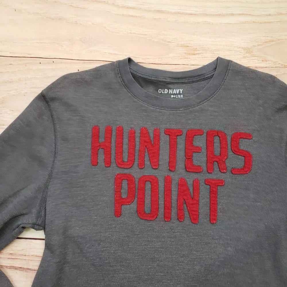 Old Navy Hunters Point Shirt Mens Large Gray Long Sleeve Pullover Crewneck‎ Top